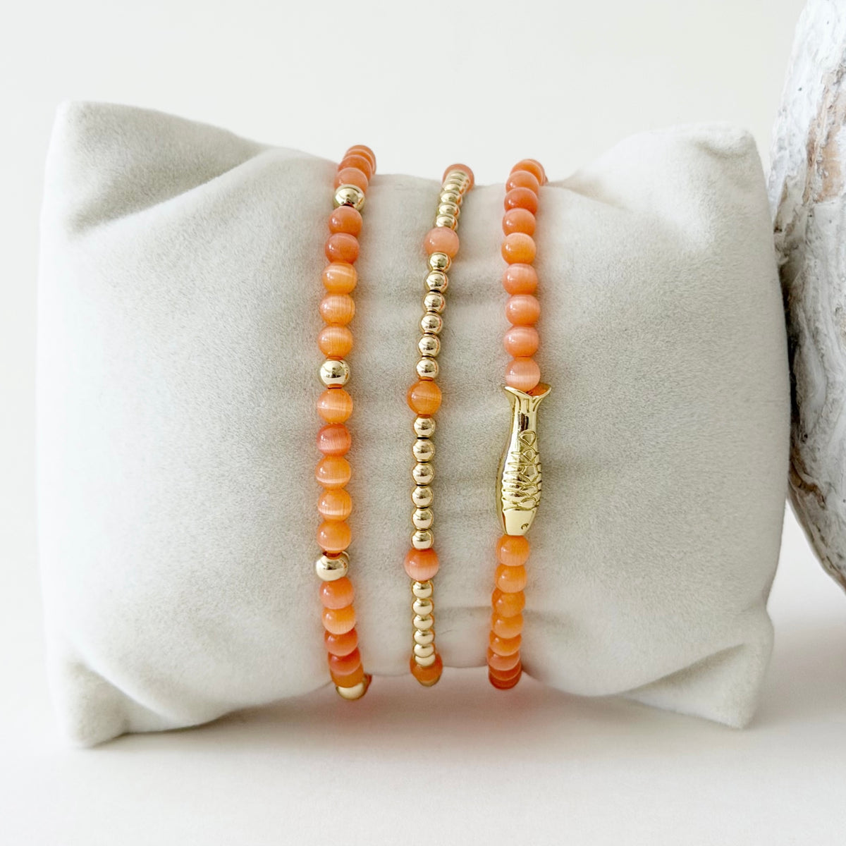 Chelsea Bracelets, Coral | Jeny Baker Designs