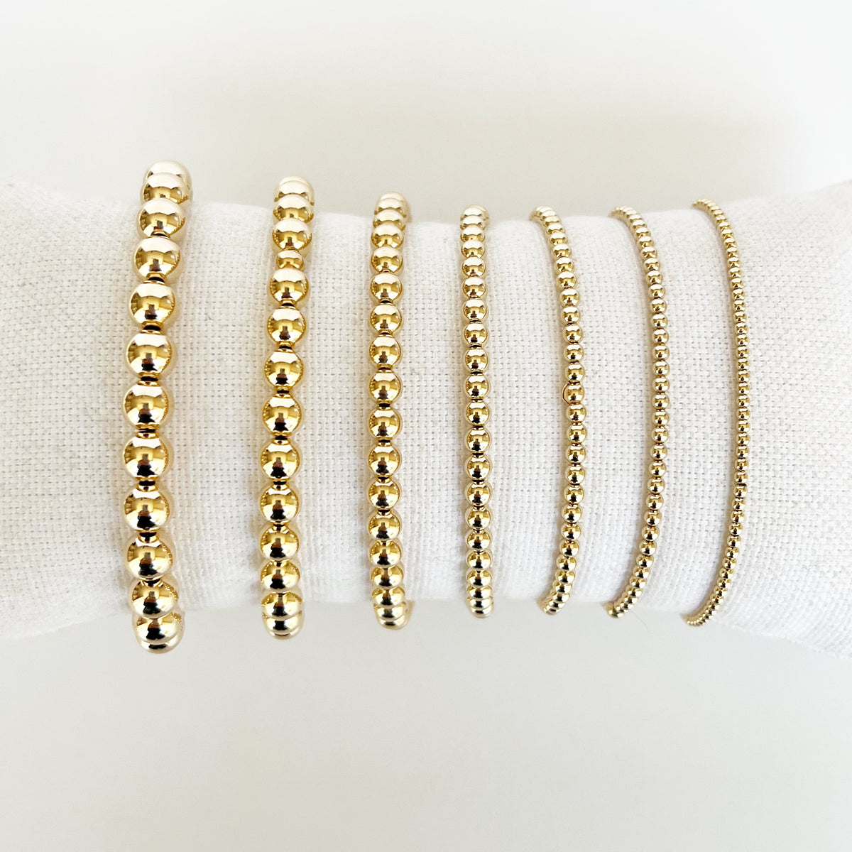 Wholesale 4mm Smooth Bead Stretchy Bracelets 14kt Gold Filled