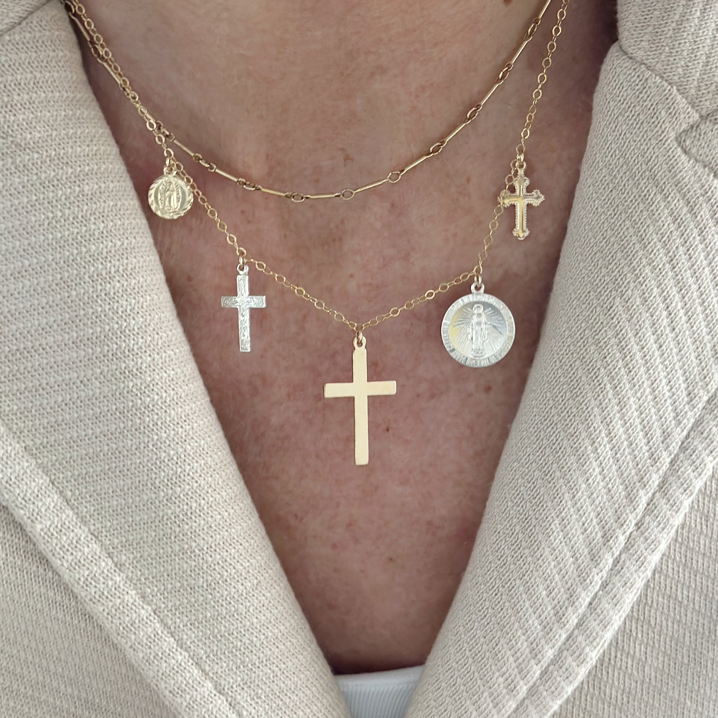 Chapel Charm Necklace, Mixed Metal | Jeny Baker Designs