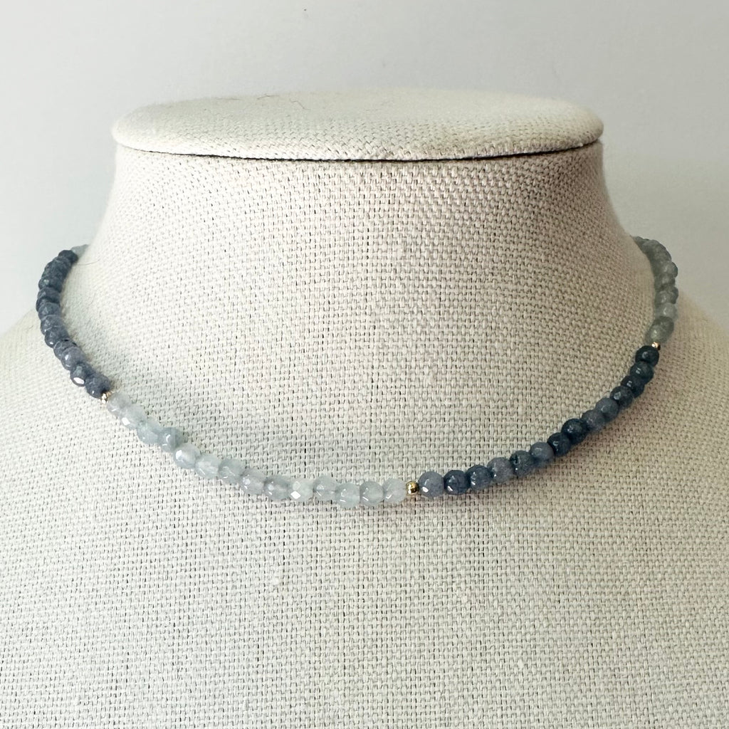 Colorblock Blues Beaded Necklace