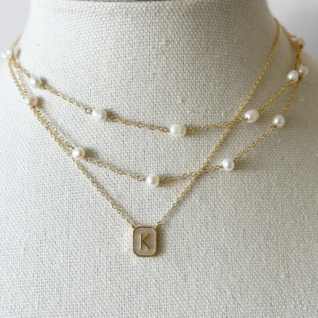 Perfect Pearl Initial Necklace