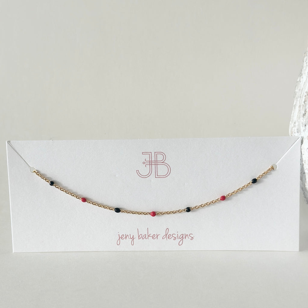 Enamel Dot Gameday Layering Necklace