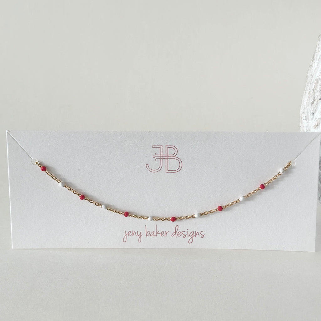 Enamel Dot Gameday Layering Necklace