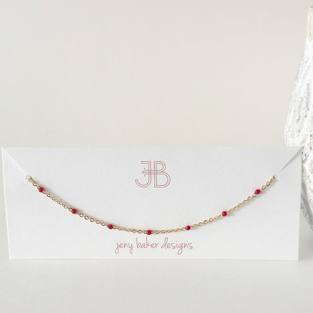Enamel Dot Gameday Layering Necklace