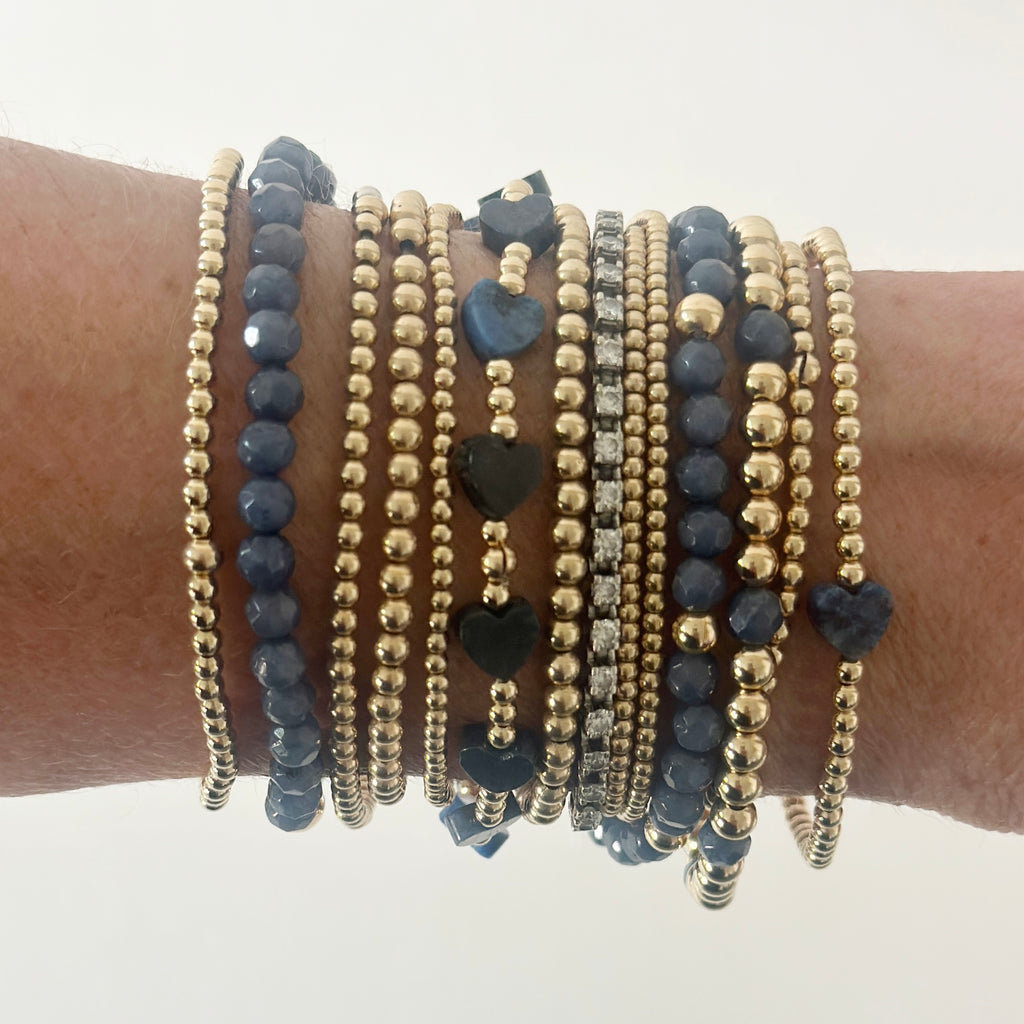 Pippa Heart Bracelets, Navy