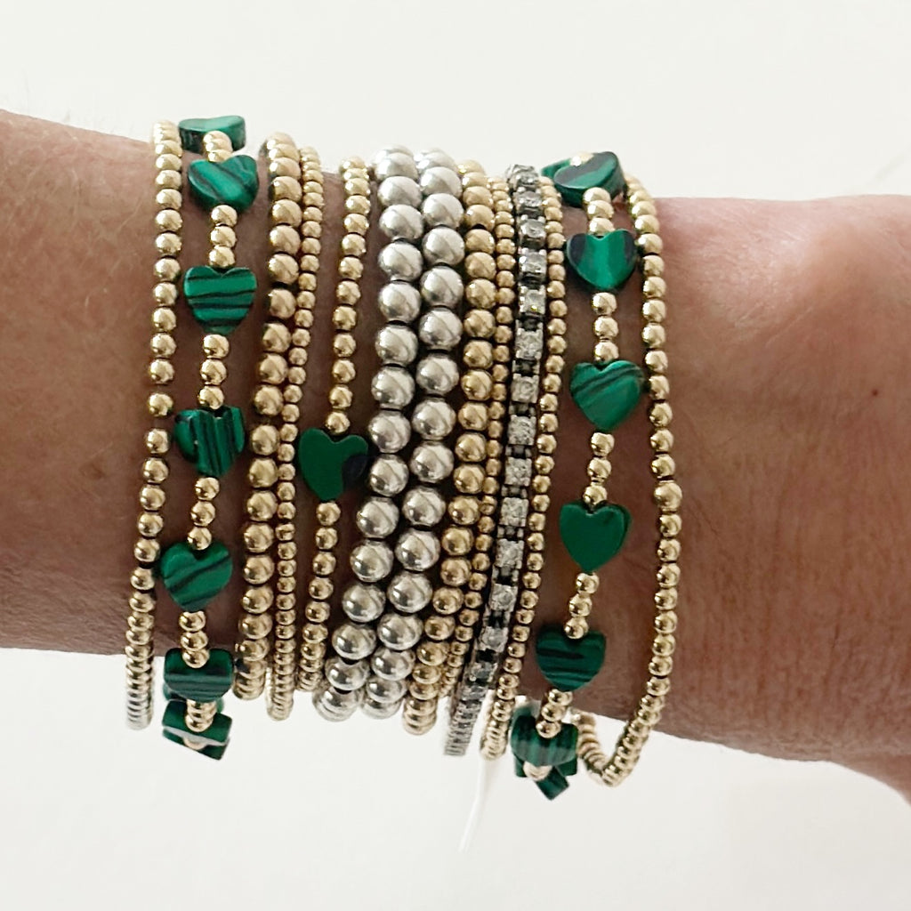 Pippa Green Heart Bracelet
