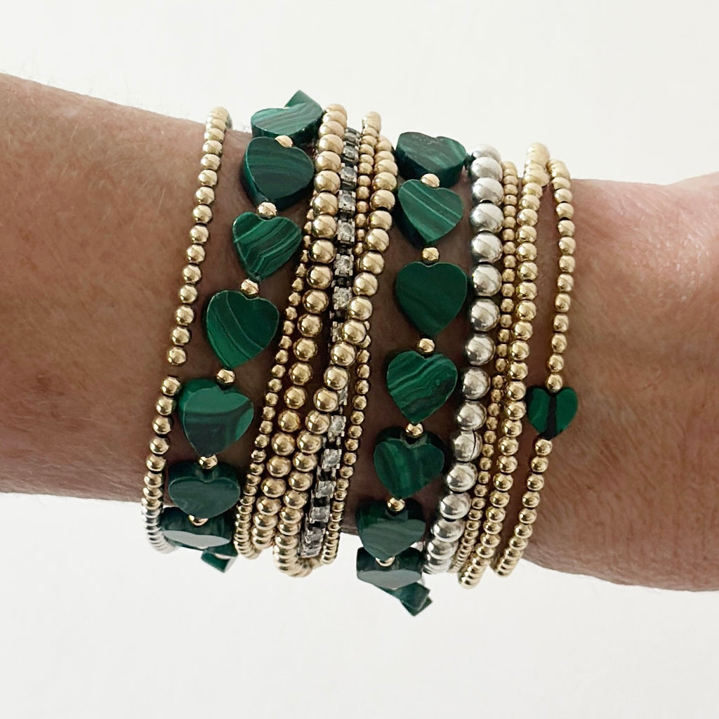 Pippa Green Heart Bracelet