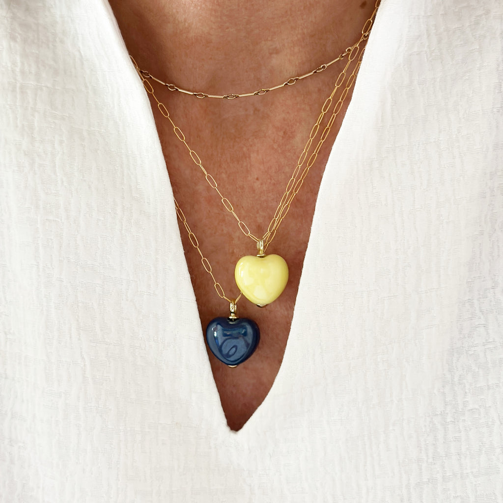 Mini Puffy Heart Necklaces, Color