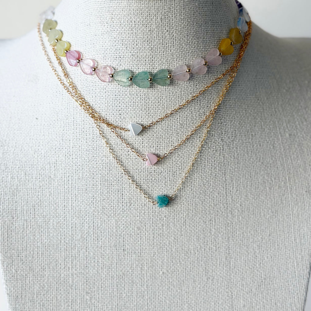 Pippa Heart Necklace, Spring Multicolor | Jeny Baker Designs