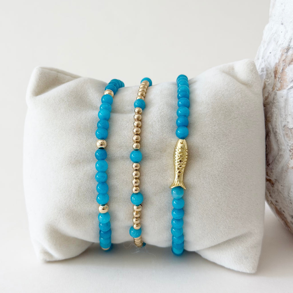 Chelsea Bracelets, Aqua | Jeny Baker Designs