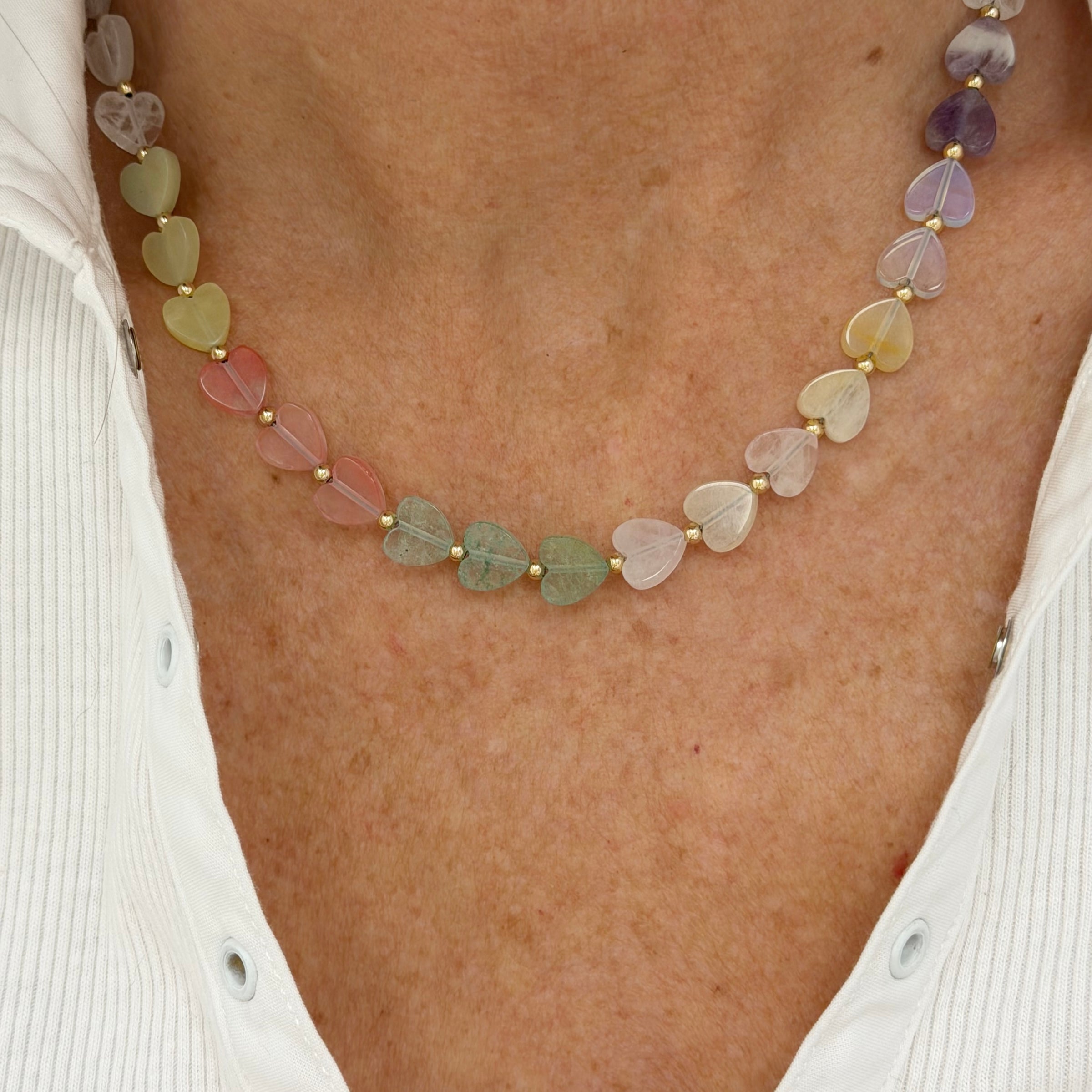 Pippa Heart Necklace, Spring Multicolor | Jeny Baker Designs