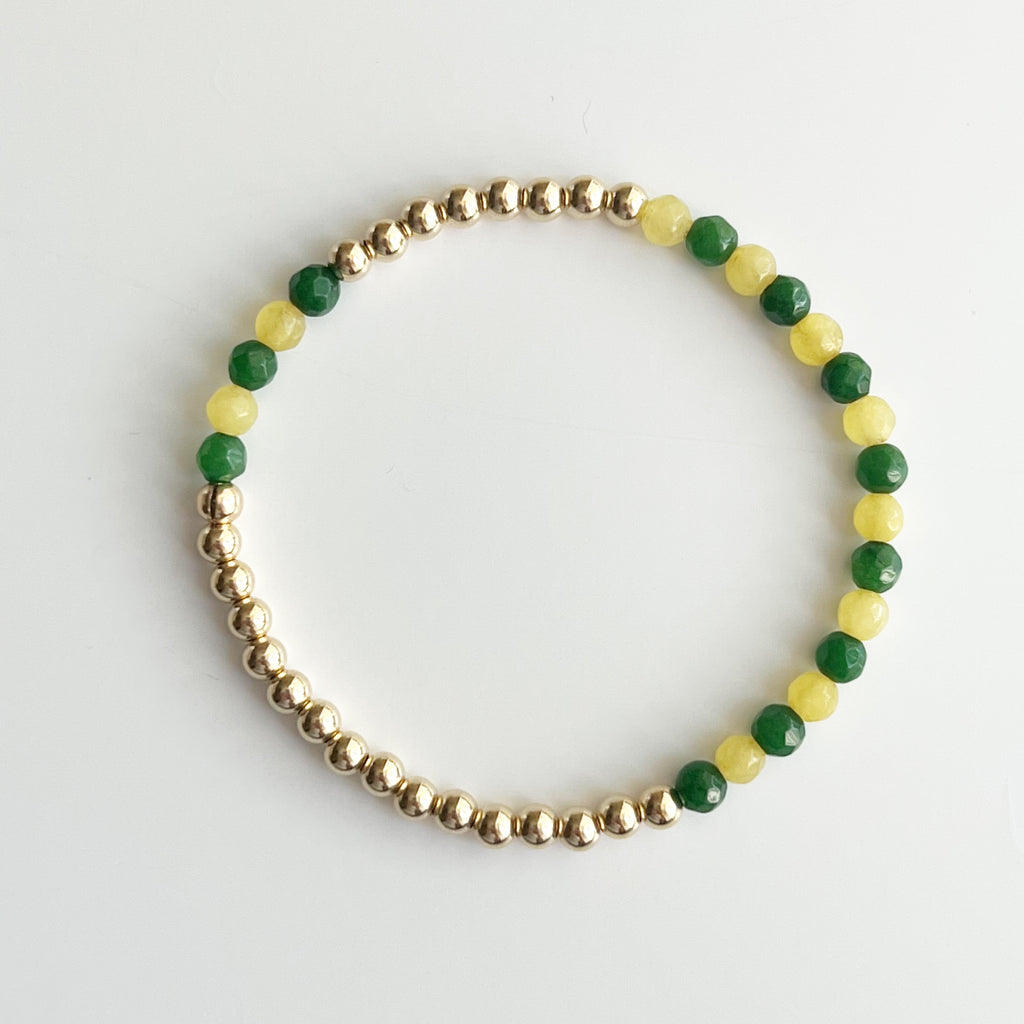 Colorblock Custom Gold Bead Bracelet